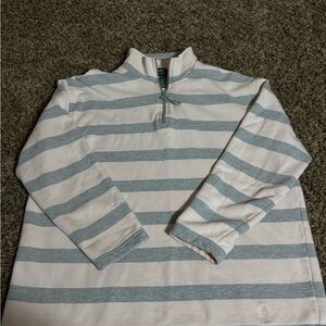 Lauren Ralph Lauren 100% Cotton Striped 1/4 Zip Pullover Sweater M